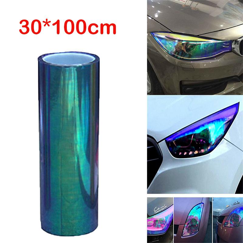 Глянцевая прозрачная светло-черная дымчатая ПВХ-пленка для фар, задних фонарей, пленка для обертывания, наклейка на автомобиль, стайлинг 30X200 см
