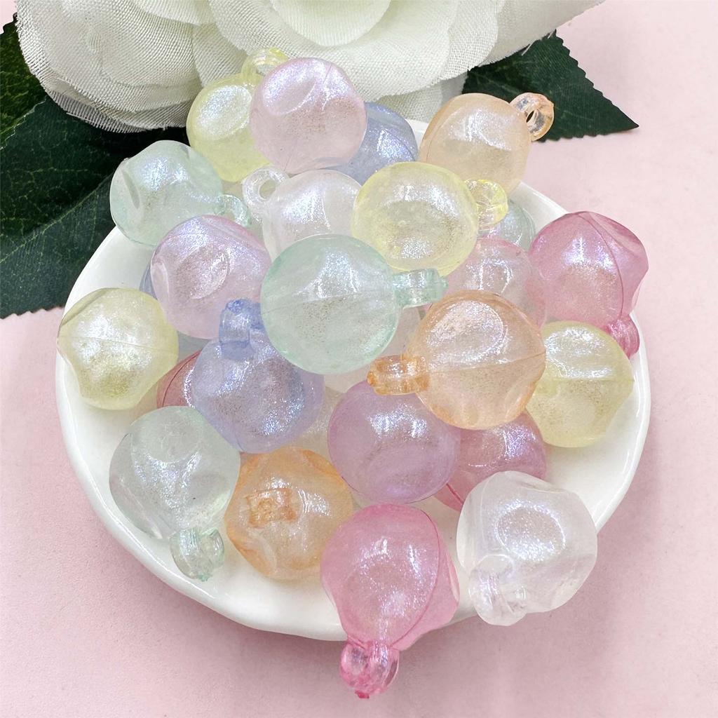 DIY Beading Accessory 30Pcs/14.8*19.3mm Handmade Material Charms Jewelry Making Acrylic With Hole For Necklace Earrings Making Craft DIY Round Beads