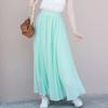 Black Chiffon Midi Skirt Long Summer Candy Color Flowy Elegant Women Skirt
