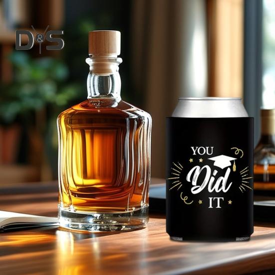 8 шт. охлаждающих чехлов для банок на выпускной, черные и золотые крышки для банок объемом 12 унций, подарок выпускникам 2025 года на выпускной в медицинском колледже