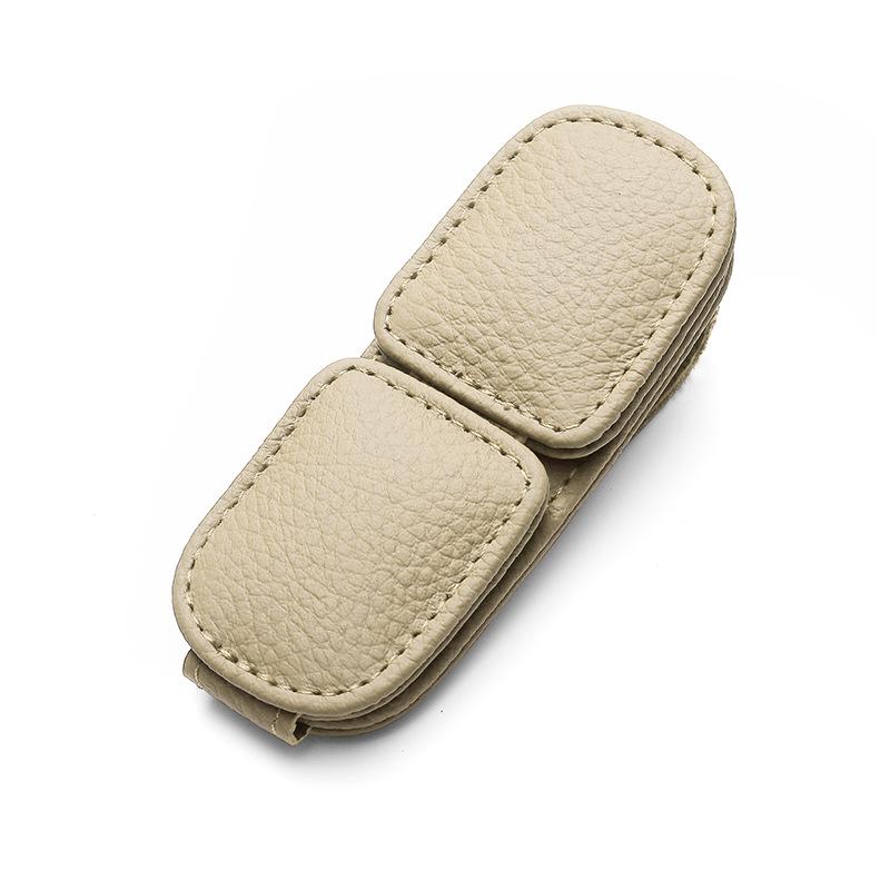 Кожаный держатель для солнцезащитных очков с двумя зажимами, универсальный держатель для карточек и билетов в салоне автомобиля, портативный органайзер для солнцезащитного козырька, автомобильные аксессуары