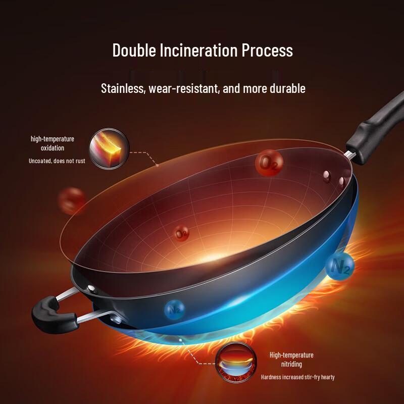 SUPOR 32cm Cast Iron Wok