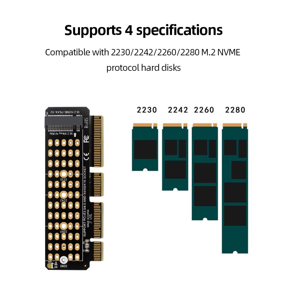 Адаптер-карта M2 NVME, карта-ускоритель M.2 M-Key, полная скорость X4, конвертер M.2 в PCI-E4.0, поддержка 1U сервера, для M.2 SSD 2230-2280