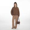 Unisex Winter Reversible Plaid Cotton Padded Jacket Loose Fit Casual Coat With Zipper Patch Pockets