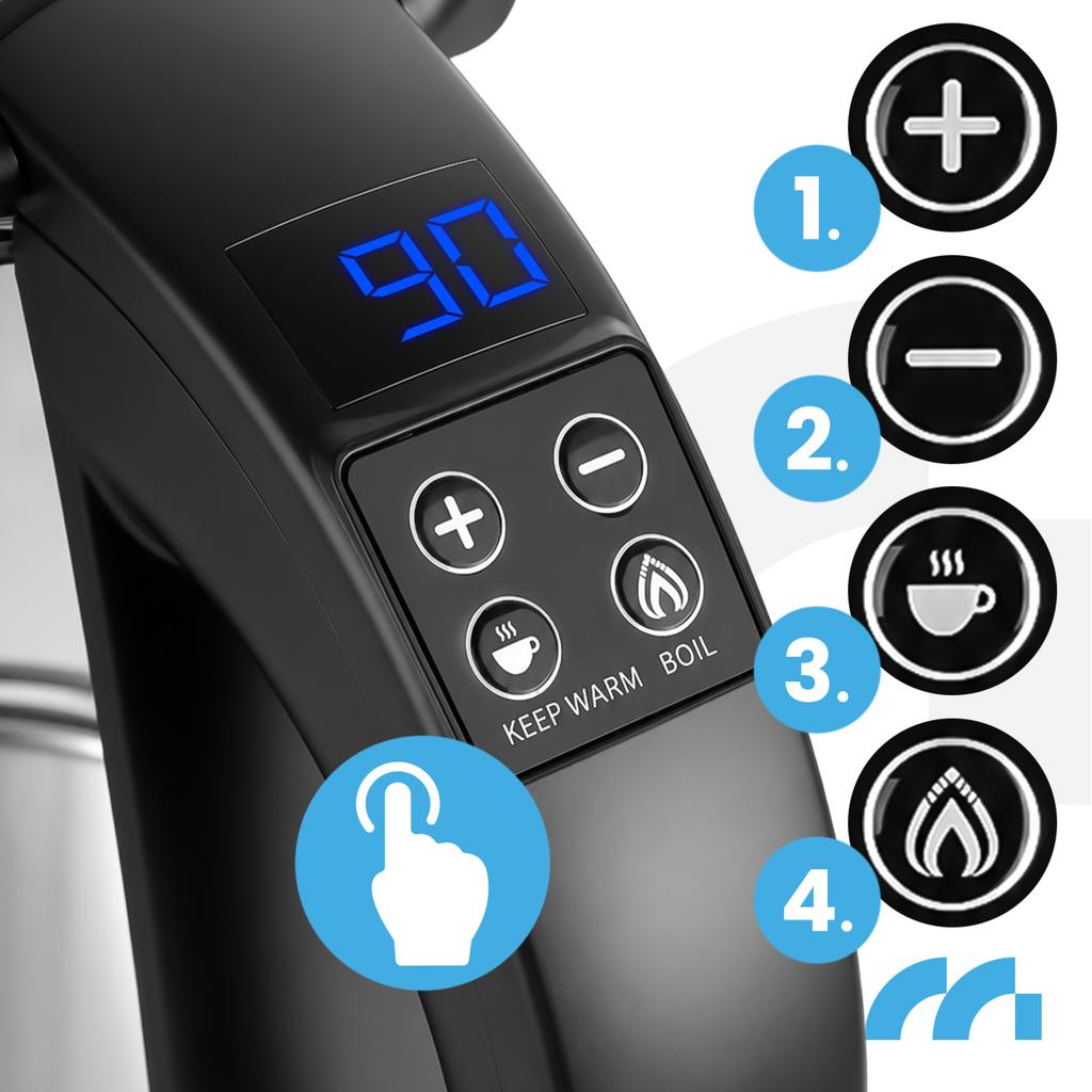 Maltec Boily2000-Sl 1.8L 2200W Electric Kettle With Temperature Control