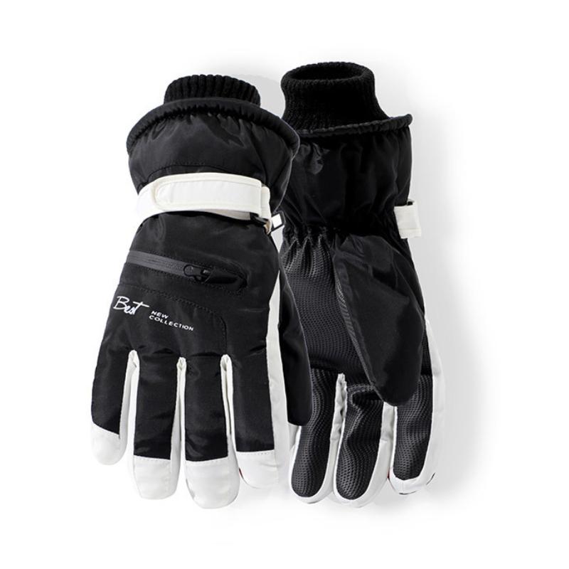 Зимние лыжные перчатки для женщин для велоспорта на открытом воздухе с плюшем и утолщенными перчатками, нескользящие перчатки, водонепроницаемые перчатки, ветрозащитные спортивные теплые перчатки