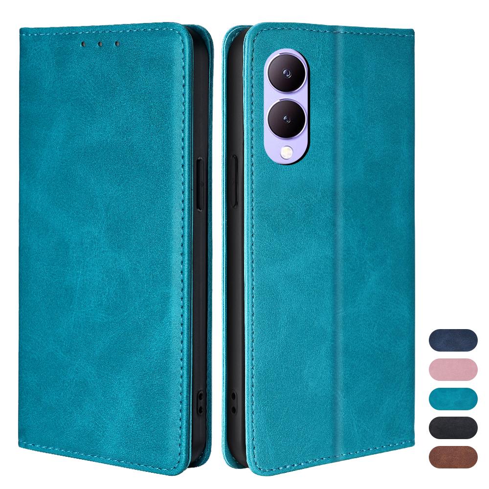 Protection Magnetic Phone Case for VIVO Y17S Y02 Y02A Y11 Y100 Y200 Y35 Y35T Leather Flip Book Case with Cover Stand Funda
