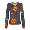 Women's Tops Halloween Printed Long Sleeve Shirt V Neck Casual Loose T-Shirt Autumn Clothing