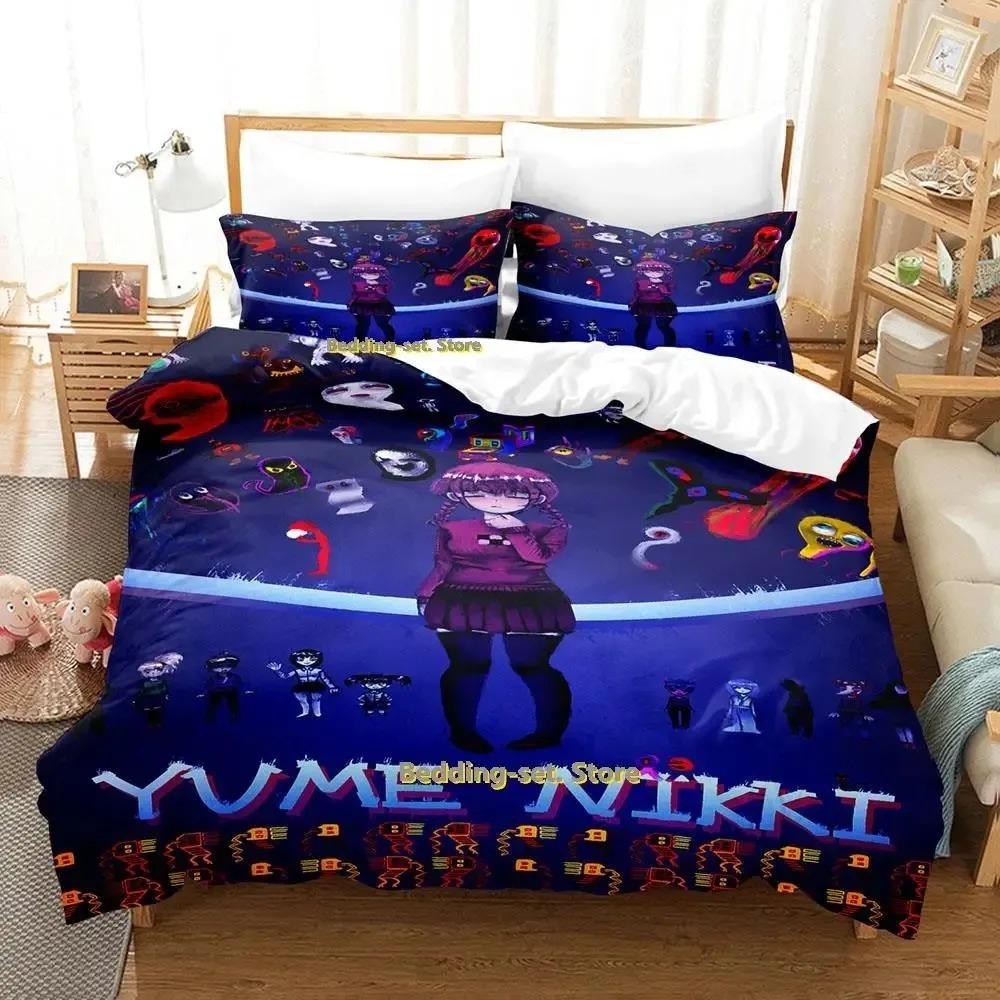 Новый комплект постельного белья Yume Nikki Single Twin Full Queen King Size Bed Set Adult Kid Bedroom Duvetcover Sets Anime Parure de lit Bed