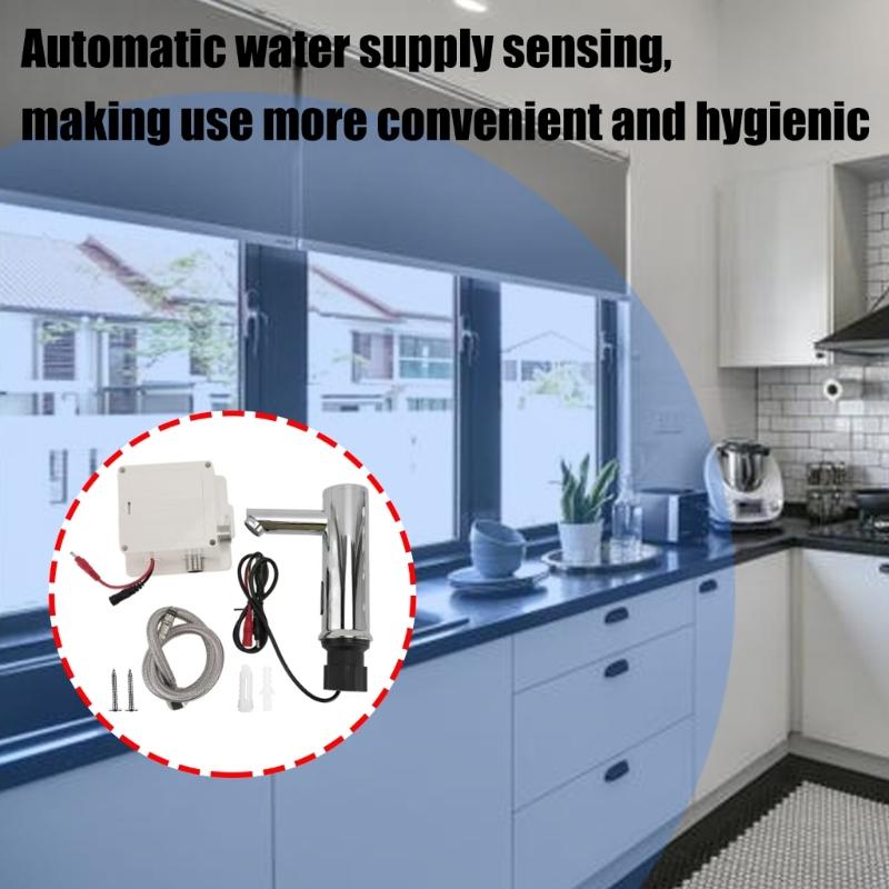 Automatic Sensors Faucets with High Sensitivity Detection Hygienic Water Flows Control Device for Sink Vanity Upgrades