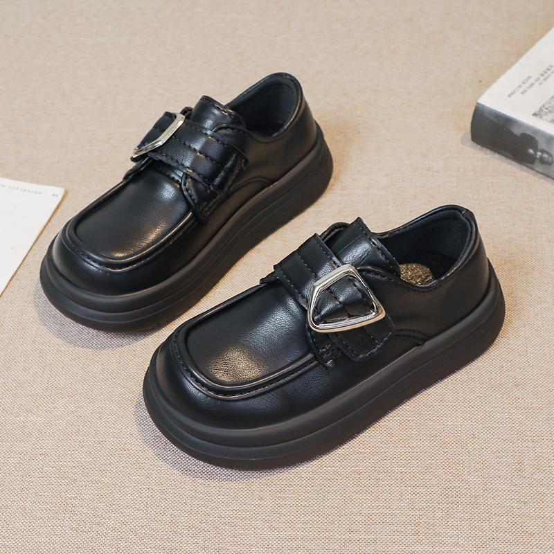 Классические детские кожаные туфли, простые черные школьные туфли для девочек, универсальные, с толстой подошвой, модные, рабочие туфли Мэри Джейн