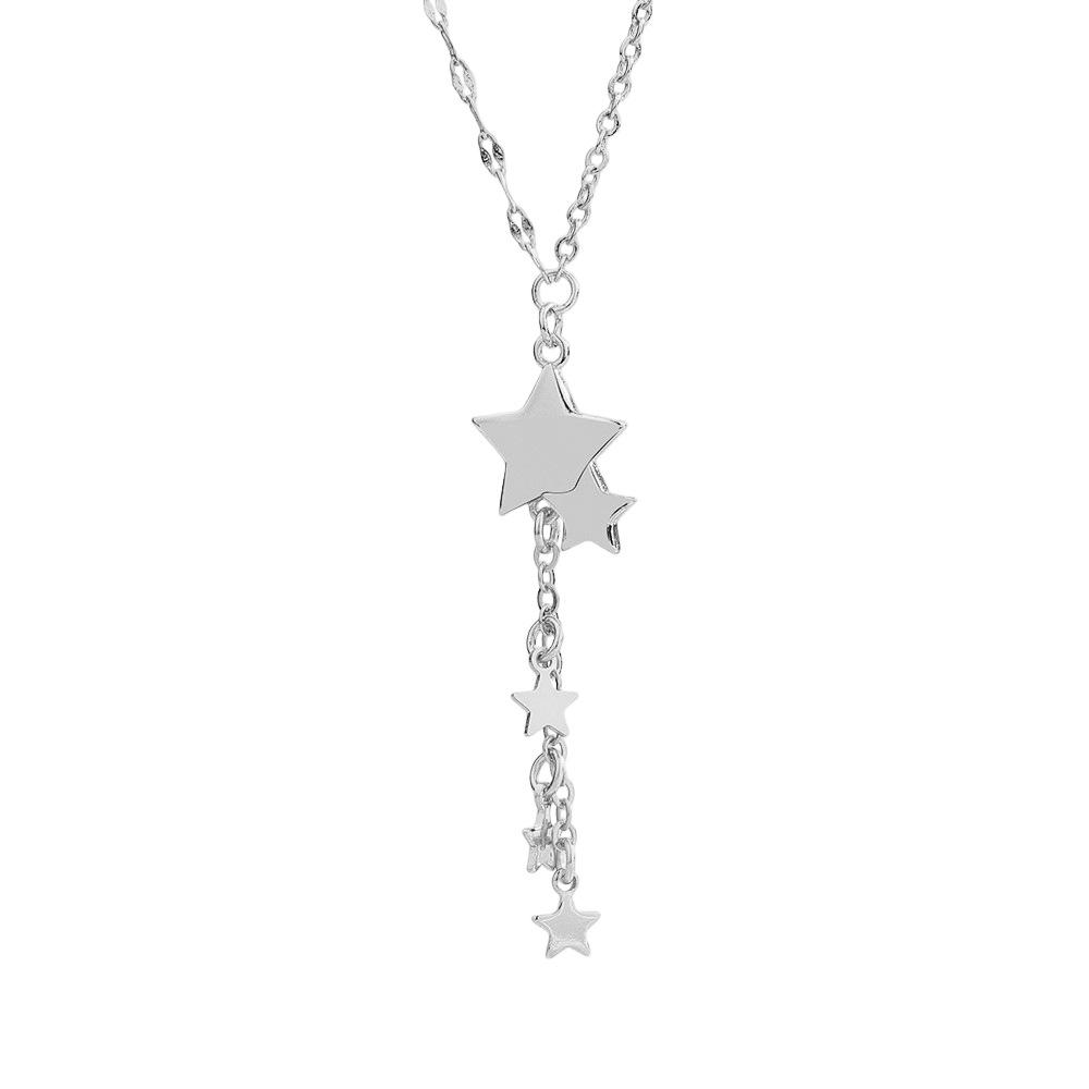 Star Tassel Necklace Cold Wind Choke Neck Chain Wind Personality Autumn And Spring Long Pentagram Collarbone Chain