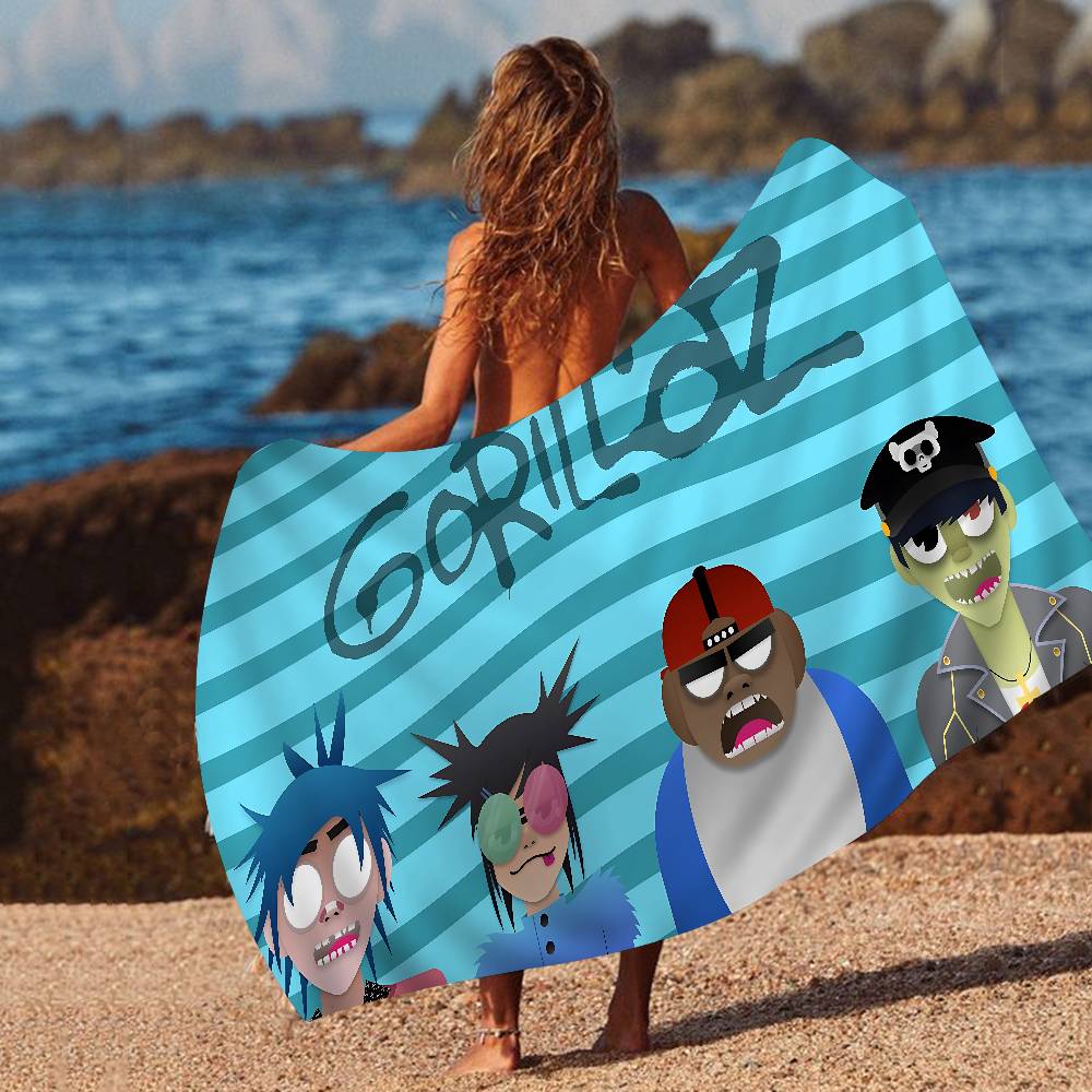 Музыкальная Крутая Группа G-Gorillaz Микрофибра Печатное Пляжное Полотенце Альпинизм Йога Пляж Плавание Бег Впитывающее Мягкое Полотенце