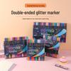 Набор двухцветных маркеров с блестками: Двусторонний, Креативный Мягкий Наконечник для Детской Живописи и Граффити