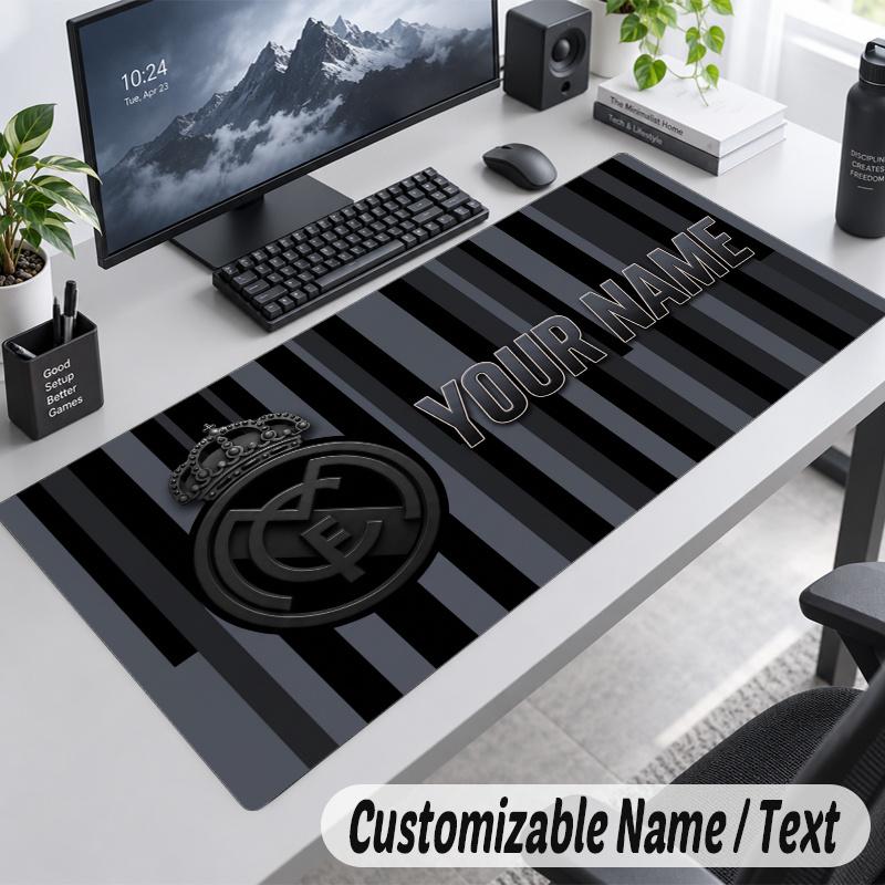 Real Madrid Personalized Large Mouse Pad Custom Name Text Extended Desk Mat Gaming Mousepad