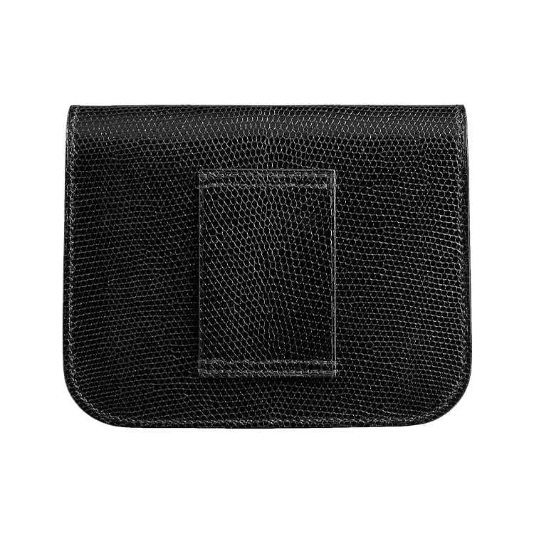 Hermes Кошелек Constance Slim с пряжкой серебристого цвета, из кожи ящерицы, держатель для карт, поясная сумка женская, черный H082502CK89