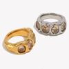 Gold Silver Plated Geometric Ring Oval Cut Stainless Steel Ring Gold Plated Band  Jewelry Gift
