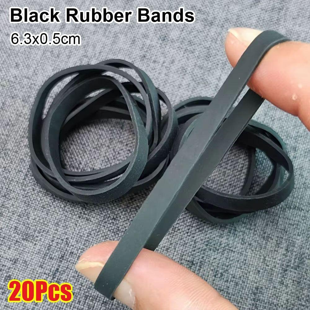 20Pcs Stretchable Rubber Bands 6.3x0.5cm Rubber Tie Rubber Ring Office Home Packaging Supply