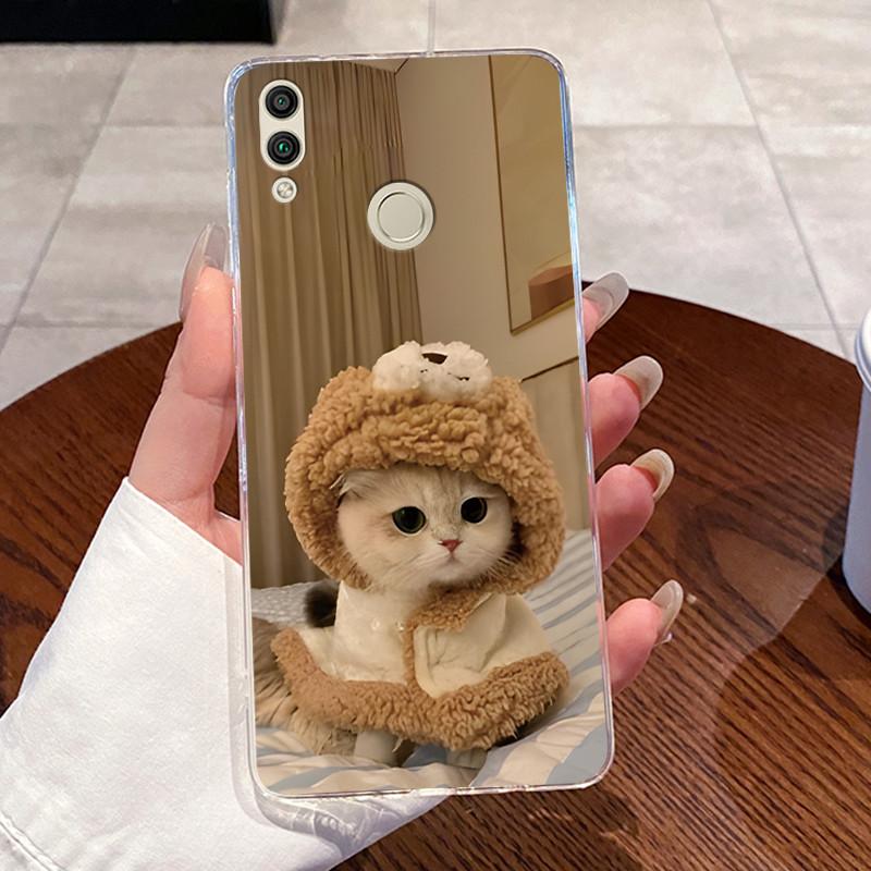 Гелевый чехол для Honor 8C / Play 8C / Honor 8X Funda Прозрачный силиконовый мягкий ТПУ задняя крышка Милый кот Кролик Сердце Защитный чехол