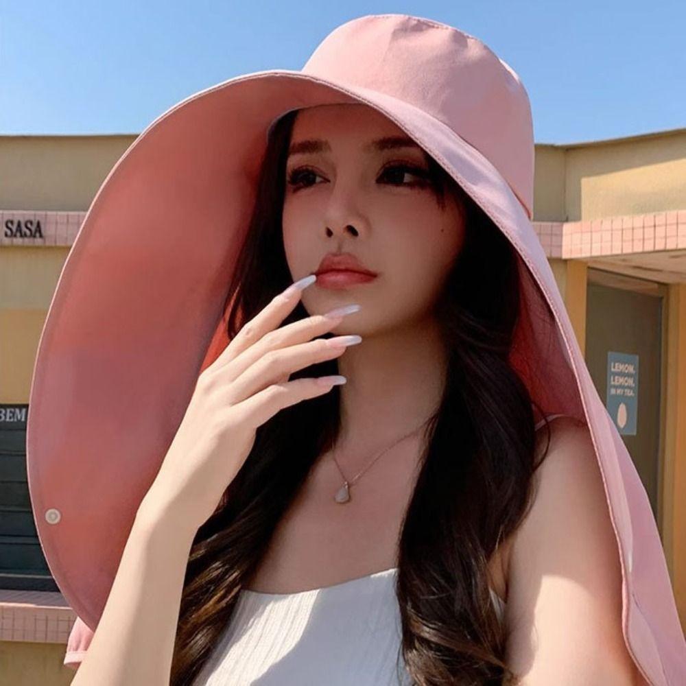 Anti-UV Sun Hat Large Brim Sun Protection Cap New Bucket Hat  Surprise Gift