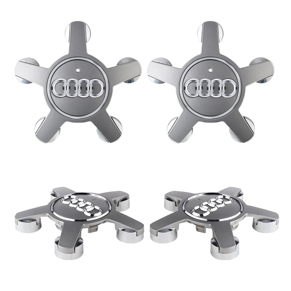 For Audi B7 4pcs Five Claws Car Wheel Center Hub Cap Tire Rim Badge Cover For Audi QUATTRO Sline A3 A4 B8 B7 8P A5 A7 A8 Q3 Q5 Q7 Accessorie