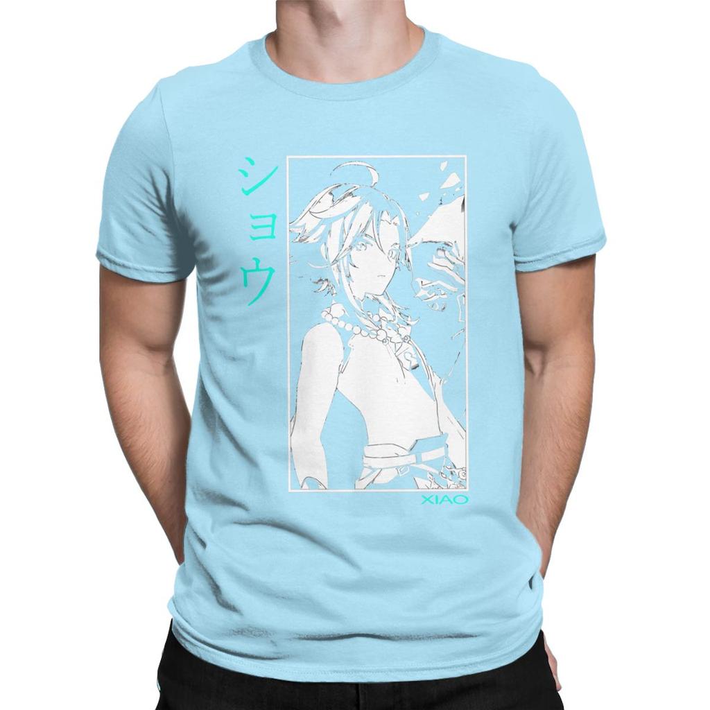 Men T Shirt Xiao Novelty Tees Short Sleeve Genshin Impact Anime Paimon Diluc Game T Shirt