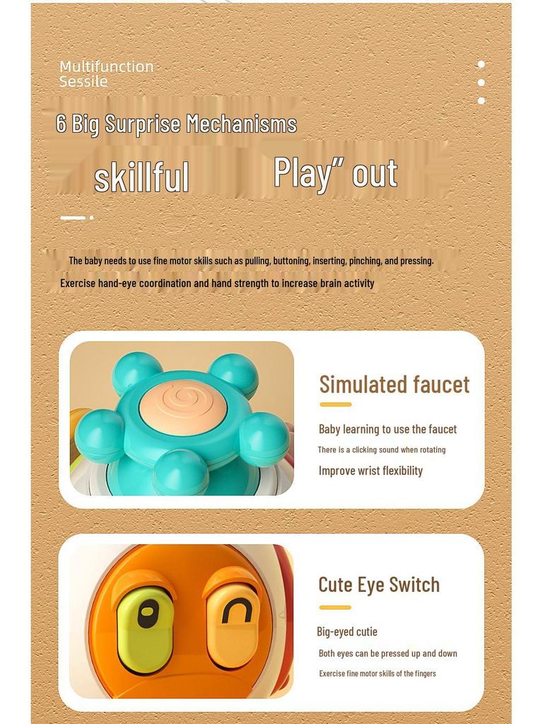 Busy Grabbing Ball: Tactile Rattle Toy for Infant and Toddler Hand Movement and Concentration Training