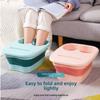 Thickened Silicone Folding Footbath with Lid - Portable Massage Footbath for Home Use
