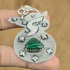 Wedding Gift For Her 925 Silver Natural Russian Malachite Gemstone Pendant