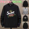 Spring and Autumn Men's Extra Large Size Sweatshirt Long Sleeve Shirt Coat Fat Man Plus Size Extra Size Casual Loose Round Neck 4XL-11XL