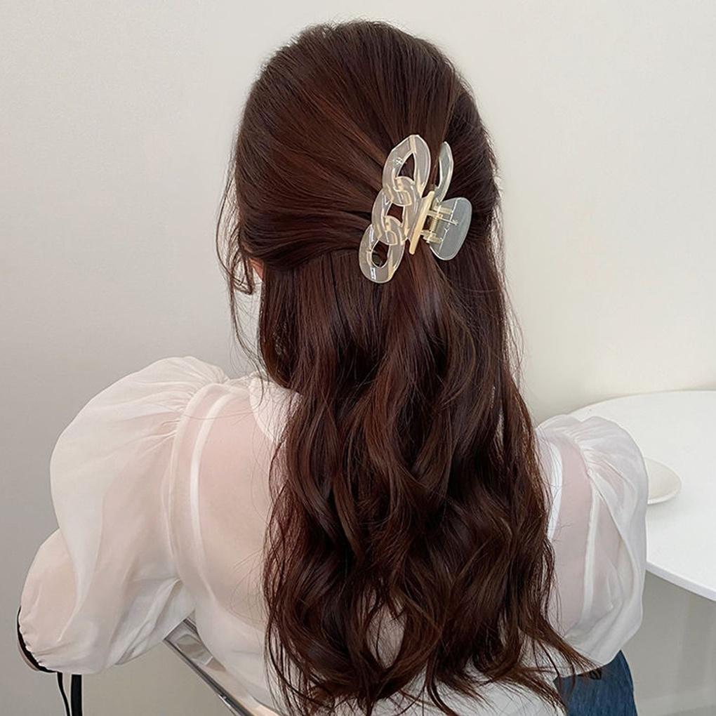 Chain Twist Block Hair Clip 3p