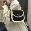 Spring Lamb Hair Crossbody Bag Instagram Fashion Chain Fur Bag Plush Saddle Bag Female