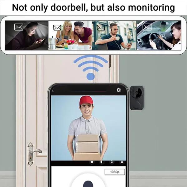 Дверной звонок Умный беспроводной удаленный видеодомофон Интеллектуальный визуальный дверной звонок Камера Беспроводная связь - Домашний HD Ночное видение Wi-Fi Поддержка дверного дверного звонка