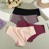 Seamless Panty for Women Fashion Wave Design Underwear Breathable and Comfortable Mid-Waist Lingerie