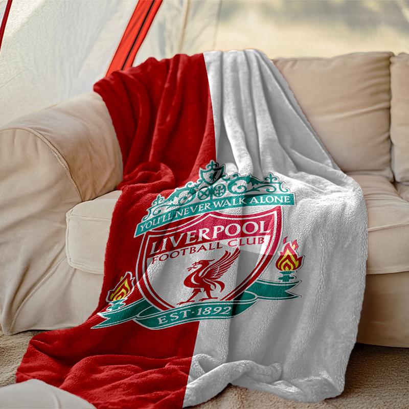 1pc Digital Print Nap Blanket, English Premier League team Blanket for Home Use, All Season Warmth, Christmas and Valentine's Day Gift Blanket