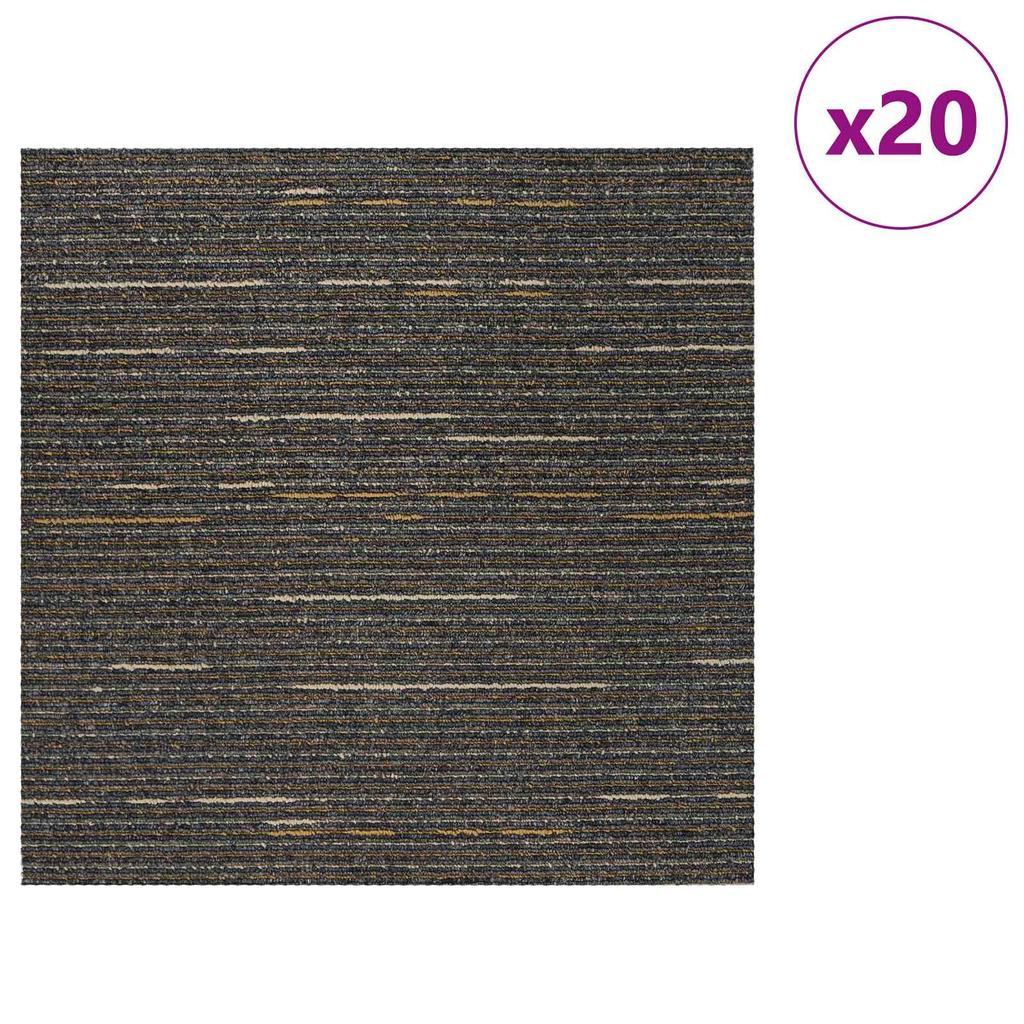 Ковровая плитка в полоску светло-коричневая 50 x 50 см 20 шт.