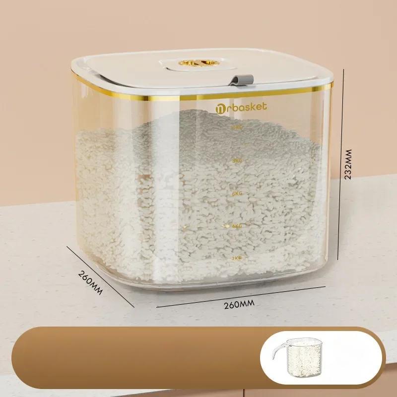 Kitchen Food Storage Containers Rice Bucket Insect and Moisture-proof Sealing Food Grade Flour Cereal Dog Food Storage Tank