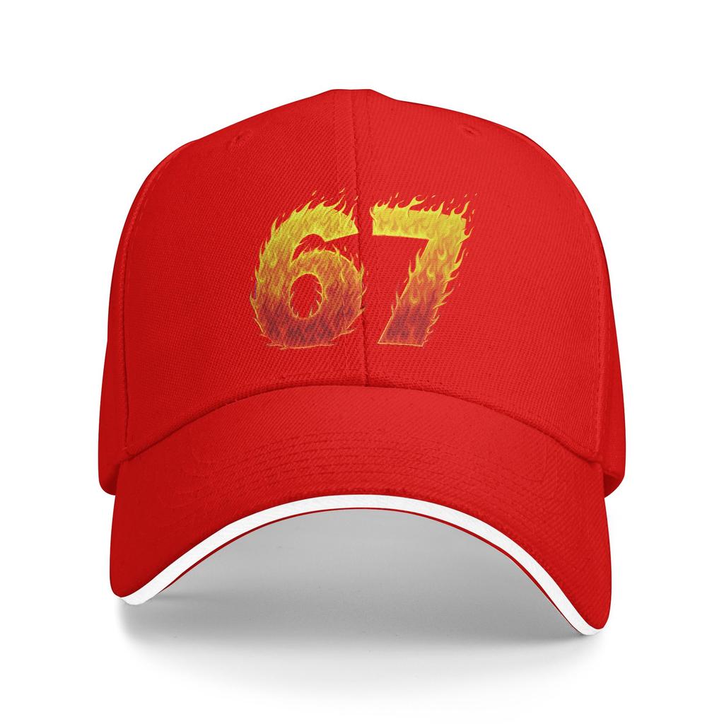 Summer Casual Baseball Cap 67 Flames Funny Six Seven Gen Alpha Meme Slang Outdoor Gym Hip Hop Hats For Men Adult Baseball Caps