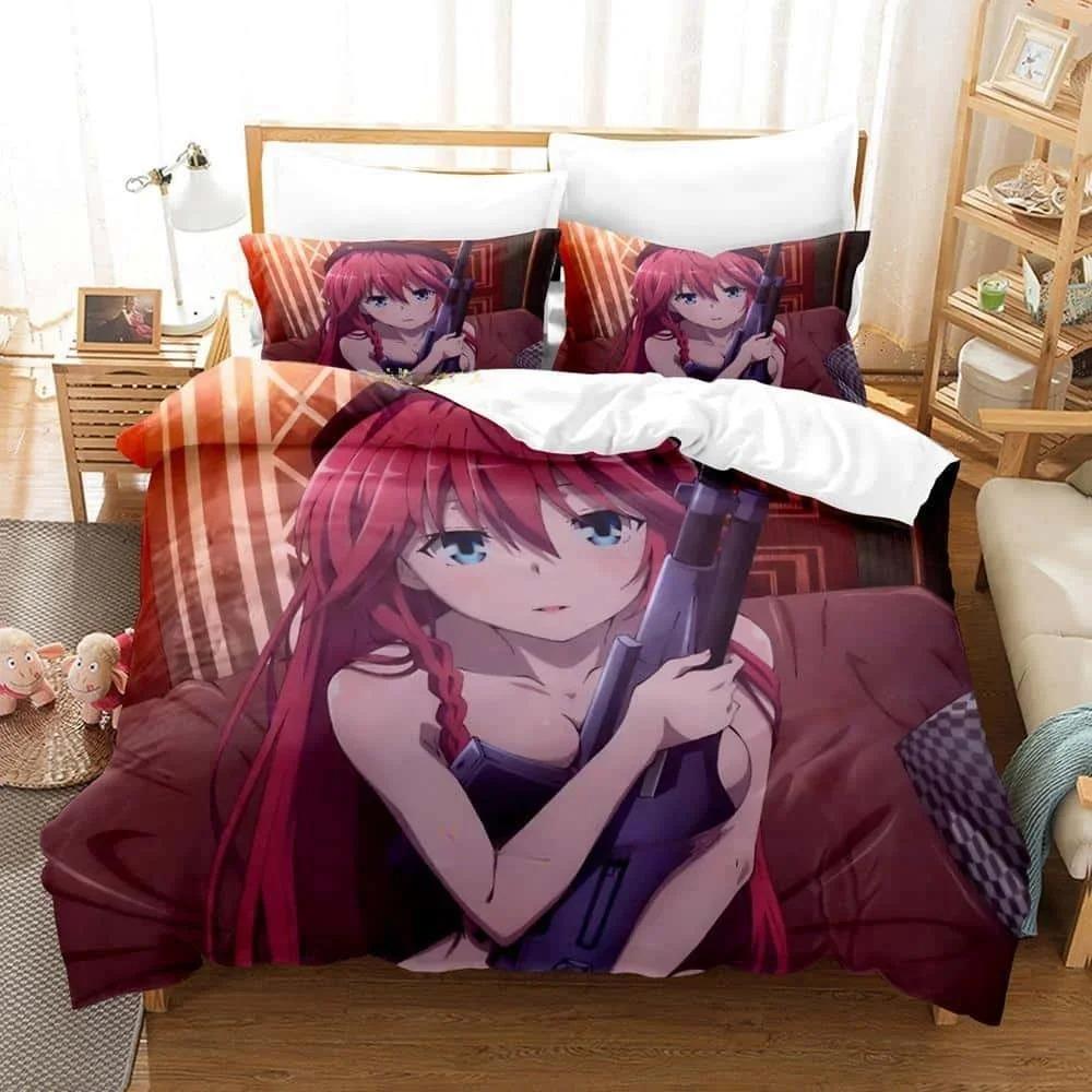 Прочные Уютные Односпальные Полуторные Полные Queen King 3D Печать Аниме Lilith Asami Trinity Seven Размеры Кровати Взрослый Детский Спальный Гарнитур Покрывало