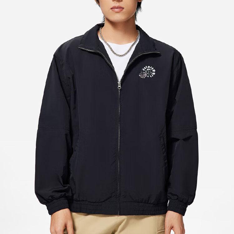 Li Ning China Culture Wonderful Series Sports Lifestyle водонепроницаемая свободная спортивная куртка мужская куртка черного цвета AJDS339-3