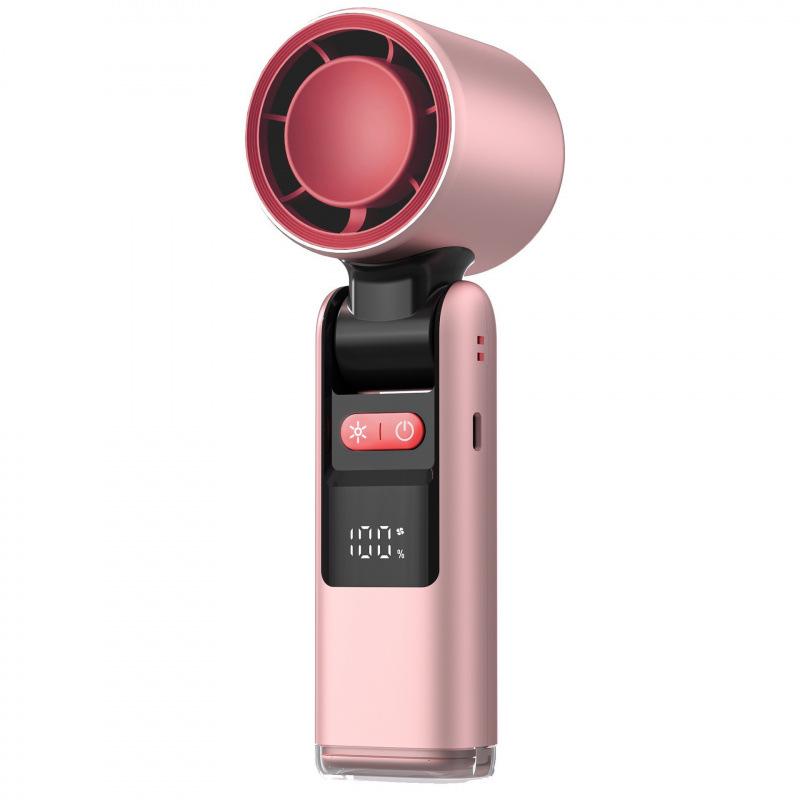 2026 Handheld Turbo Fan with Digital Display, 199 Speeds & Ice Pack Cooling, Three-Fold Design with Lanyard