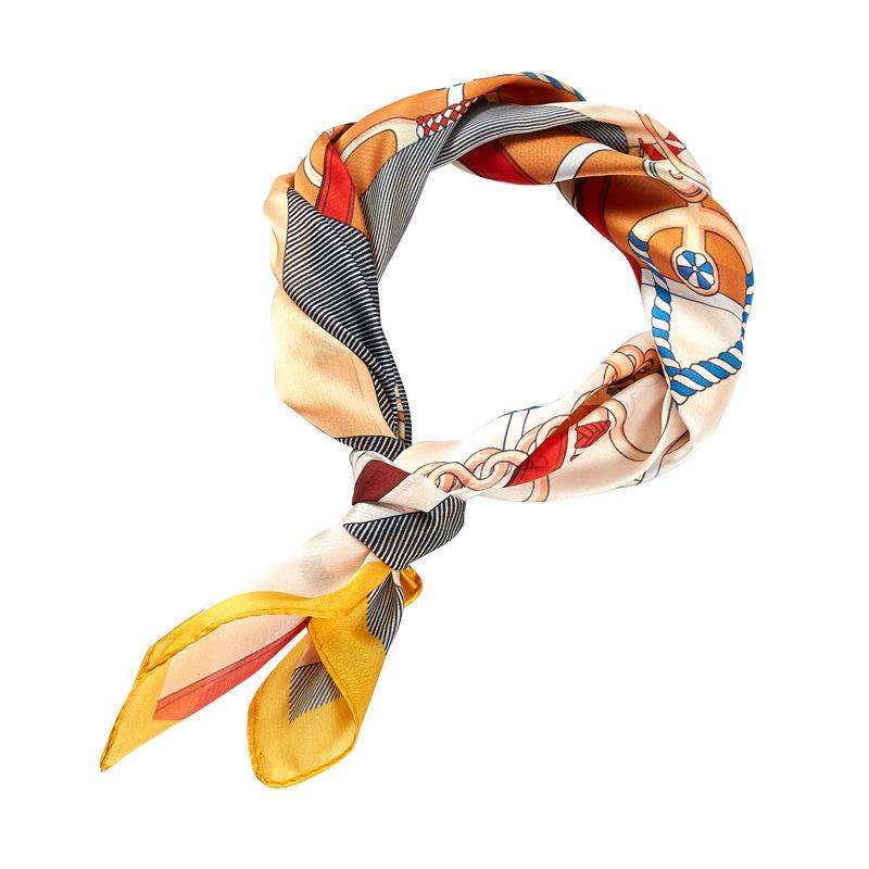 Шелковый шарф женский универсальный винтажный шелковый атласный шарф с принтом Карьерный шарф квадратный шарф шелковый шарф