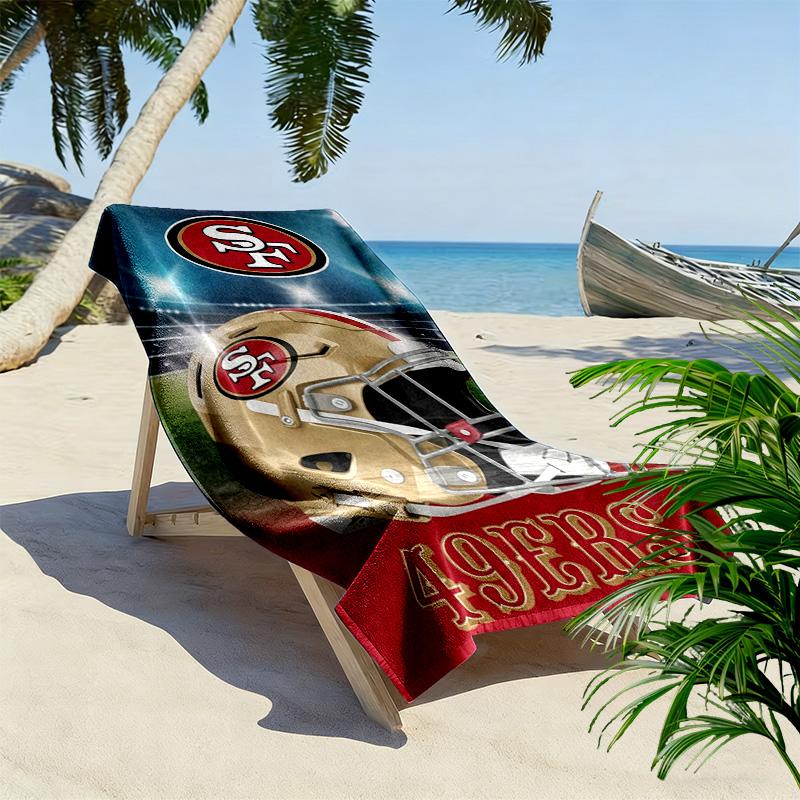 San Francisco 49ers Print Beach Towel, Large Soft Quick Dry Towel for Beach Camping Swimming