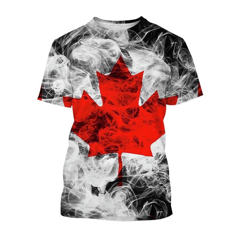 Футболка с 3D-принтом Happy Canada Day для мужчин с канадским флагом, повседневная летняя футболка с круглым вырезом и короткими рукавами, топы, одежда