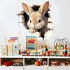 Cartoon 3D Rabbit Wall Stickers Self-Adhesive Stickers School Classroom Bedroom Living Room Dining Room Kitchen Bathroom Decor