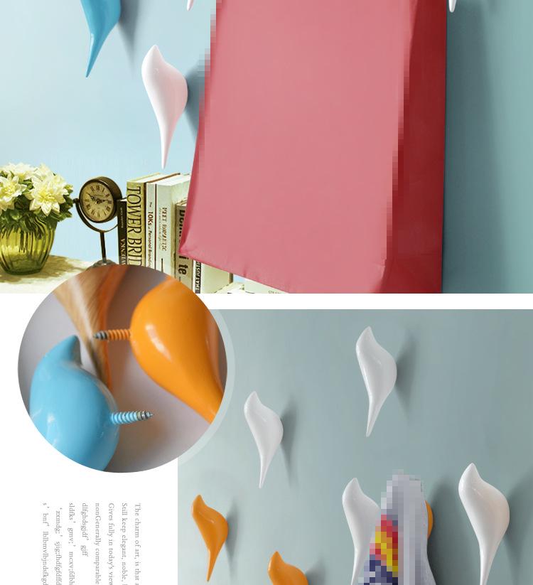 Modern Bird Decorative Wall Hooks for Coats & Hats - Indoor Simple Design