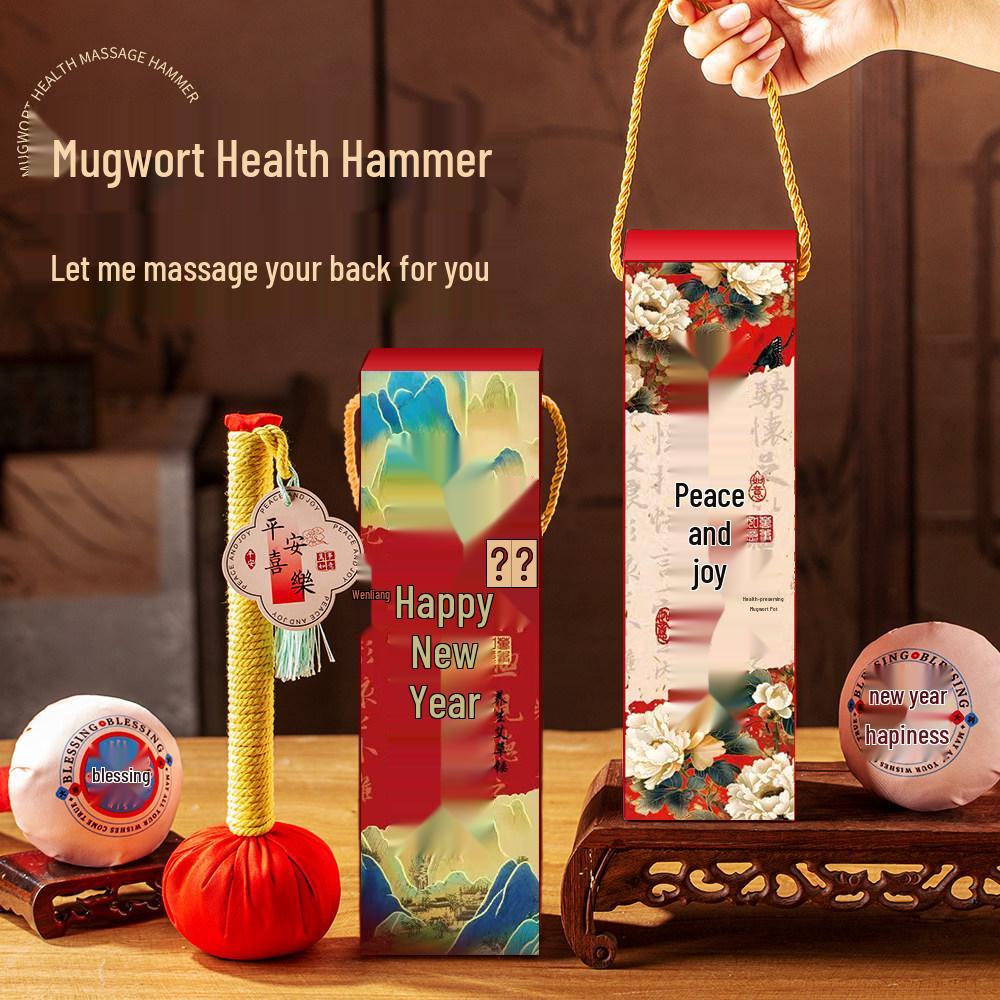 2026 Year of the Horse Mugwort Hammer Health Gift Box: New Year Spring Festival Souvenir for Elders & Clients