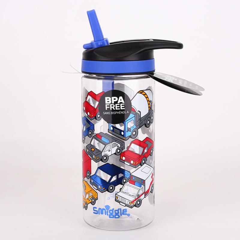 Smiggle Australia Silicone Spout Straw Water Bottle School Kids Tumbler Leakproof BPA-Free 400ml Fun Portable Hydration