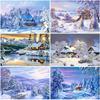 5D DIY Diamond Painting Beautiful Snow Winter Landscape Diamond Embroidery Full  Round Drill Rhinestone Mosaic Art Picture