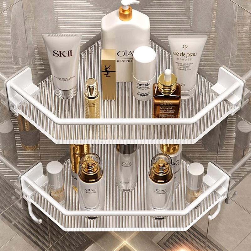 Угловая треугольная полка для ванной комнаты Без сверления туалет Акриловый туалет Настенное хранение для ванной комнаты